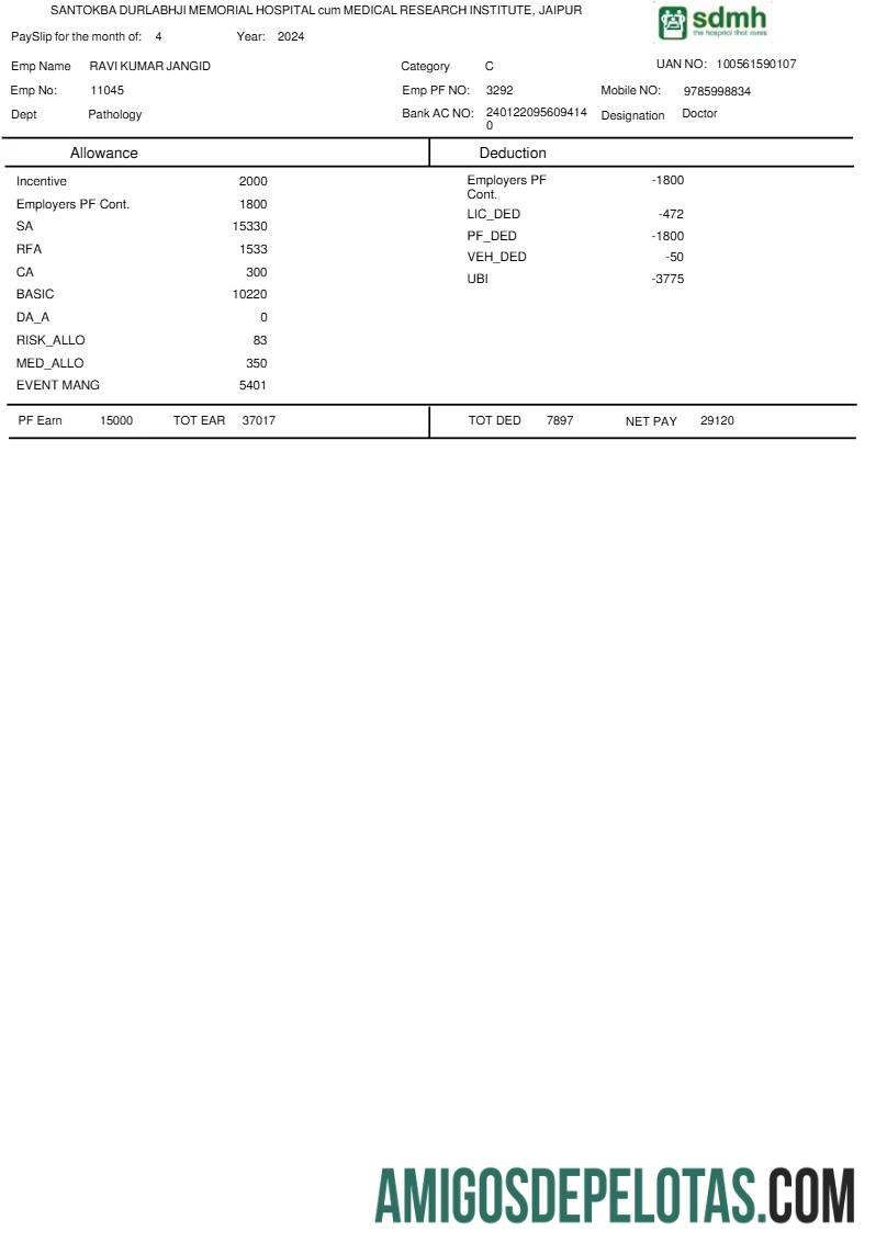 Imprimível Modelo de recibo de pagamento do Santokba Durlabhji Memorial Hospital em formatos Word e PDF.pdf, 1